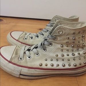 Bidazzled White Hightop Converse